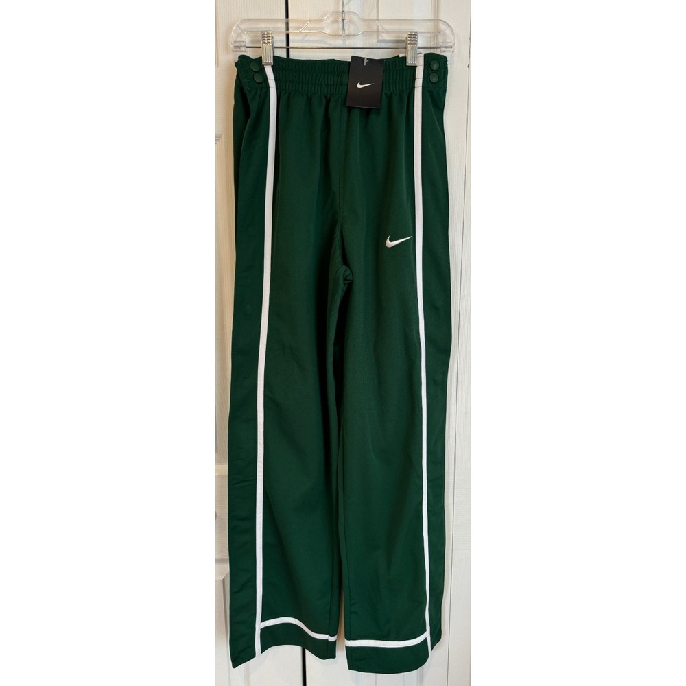 Nike Dri-Fit Tear Away Snap Button Pants Basketball Green Men's Sz XS 436633-342